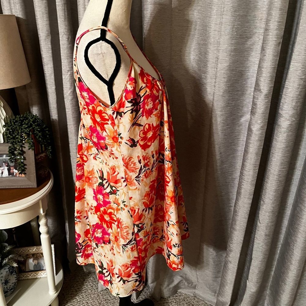 Show Me Your Mumu Women SZ Medium Pink Floral Trapeze Sleeveless Mini Dress Tank - Picture 4 of 11